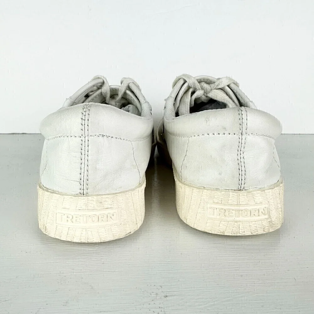 Tretorn Nylite Plus Leather Sneakers White Women's Size 7.5